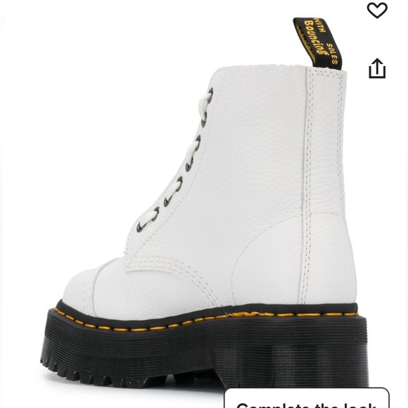 Dr. Martens Women's Sinclair Leather Zip Front Boots - White - Picture 3 of 9